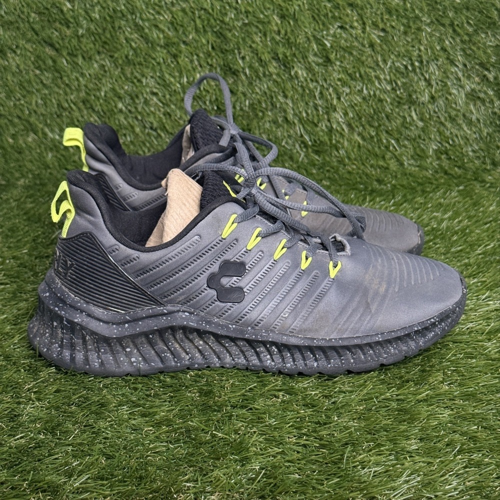 Charly Falcon Relaxed Men Walking Running Shoes Gray Neon Yellow 8.5 1029827